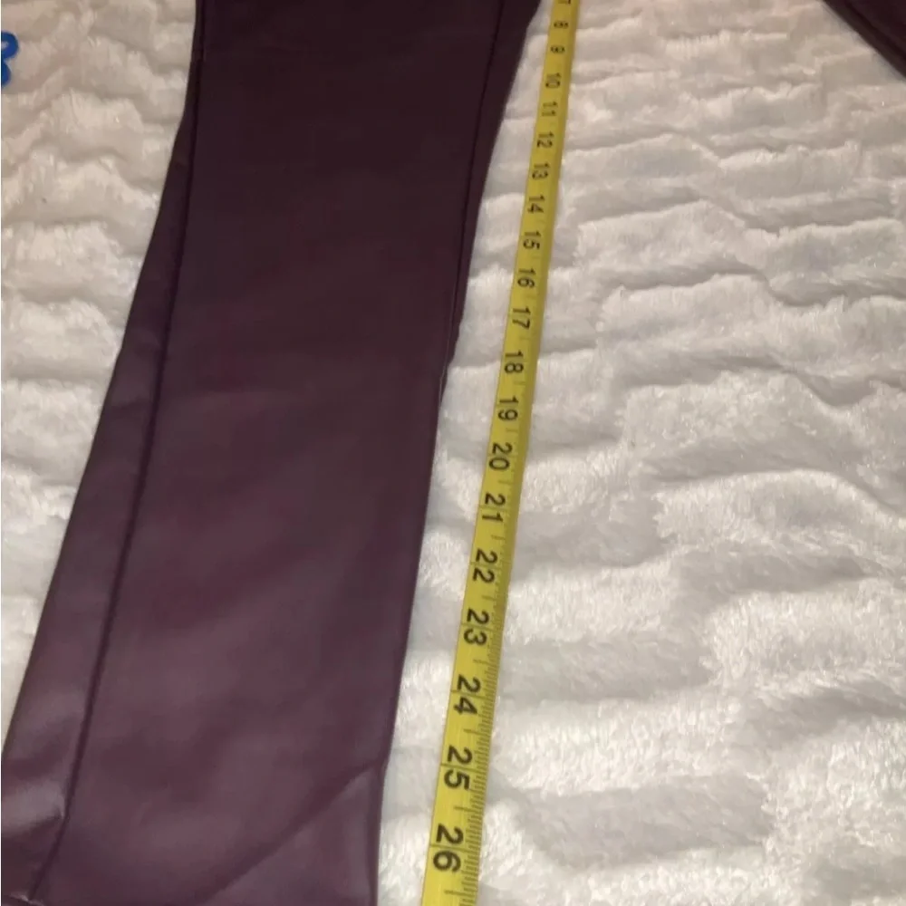 BBJ Los Angeles Faux Leather Stretch Skinny Jegging Pants‎ Burgundy Size Large